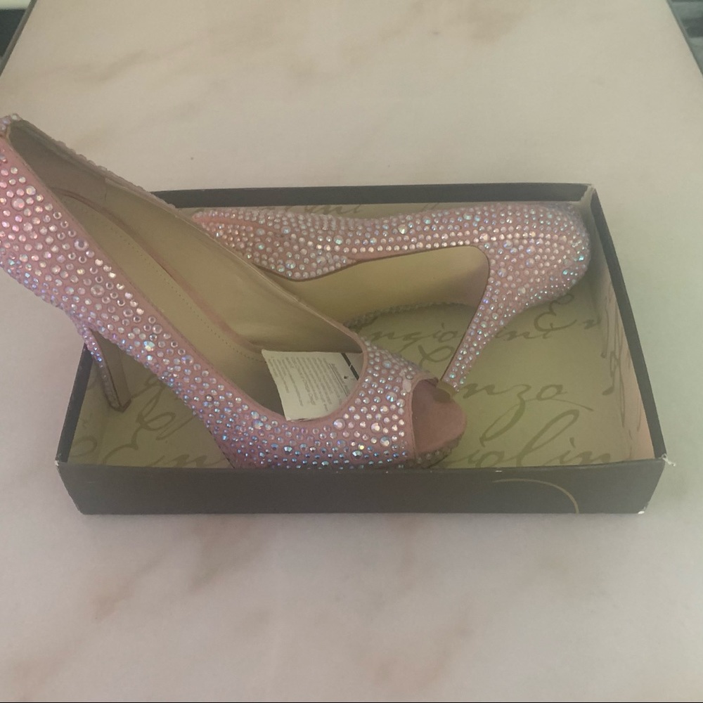 Enzo Angiolini Pink Rhinestone Heels